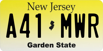NJ license plate A41MWR