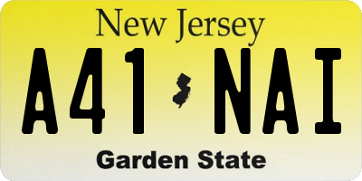 NJ license plate A41NAI
