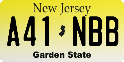 NJ license plate A41NBB