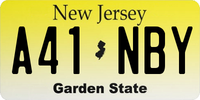 NJ license plate A41NBY