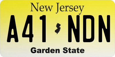 NJ license plate A41NDN