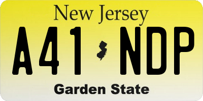 NJ license plate A41NDP