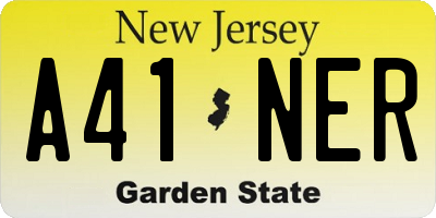 NJ license plate A41NER