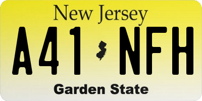 NJ license plate A41NFH