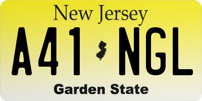 NJ license plate A41NGL