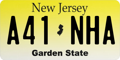 NJ license plate A41NHA