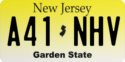NJ license plate A41NHV