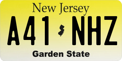 NJ license plate A41NHZ