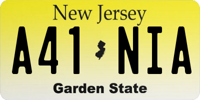 NJ license plate A41NIA