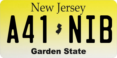 NJ license plate A41NIB