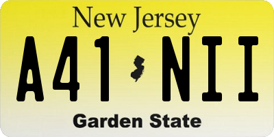 NJ license plate A41NII