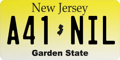 NJ license plate A41NIL