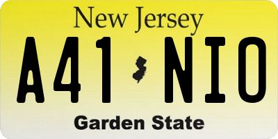NJ license plate A41NIO