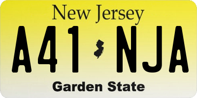NJ license plate A41NJA