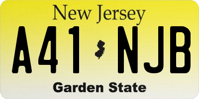NJ license plate A41NJB