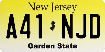 NJ license plate A41NJD