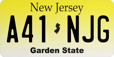 NJ license plate A41NJG