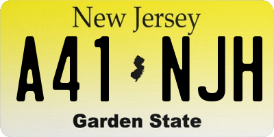 NJ license plate A41NJH
