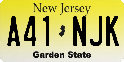 NJ license plate A41NJK