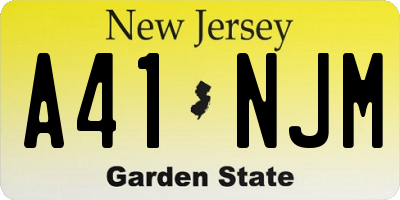 NJ license plate A41NJM