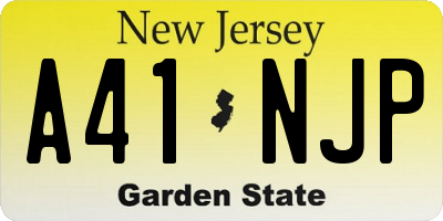 NJ license plate A41NJP
