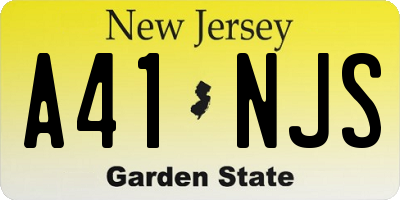 NJ license plate A41NJS