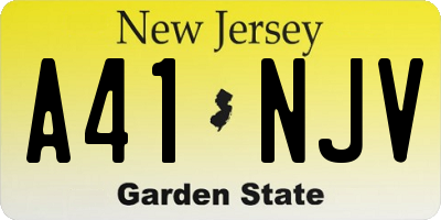NJ license plate A41NJV