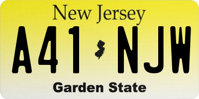 NJ license plate A41NJW