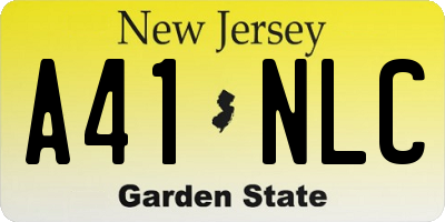 NJ license plate A41NLC