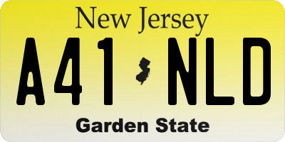 NJ license plate A41NLD