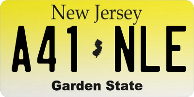 NJ license plate A41NLE