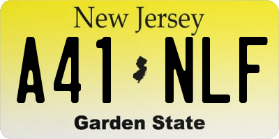NJ license plate A41NLF