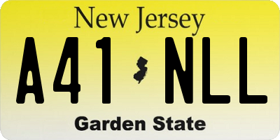 NJ license plate A41NLL