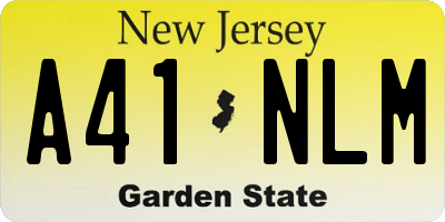 NJ license plate A41NLM