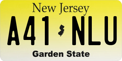 NJ license plate A41NLU