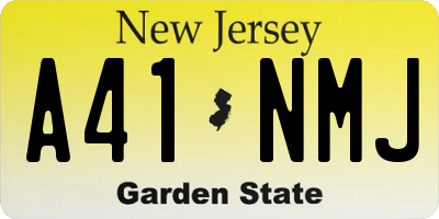 NJ license plate A41NMJ