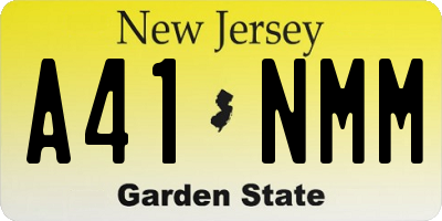 NJ license plate A41NMM