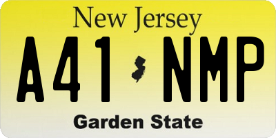 NJ license plate A41NMP