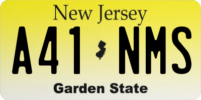 NJ license plate A41NMS