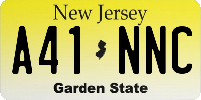 NJ license plate A41NNC