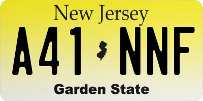 NJ license plate A41NNF