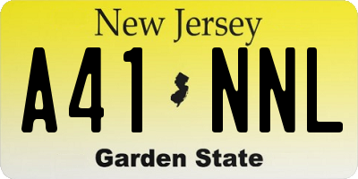 NJ license plate A41NNL