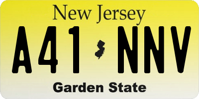 NJ license plate A41NNV