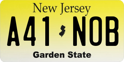 NJ license plate A41NOB