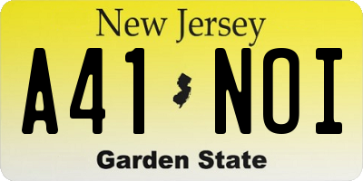 NJ license plate A41NOI