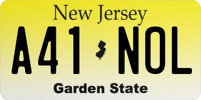 NJ license plate A41NOL