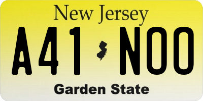 NJ license plate A41NOO