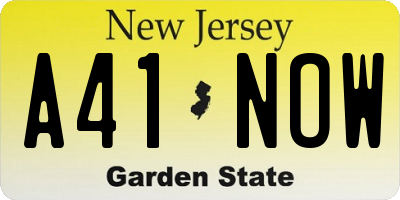 NJ license plate A41NOW