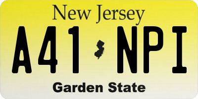 NJ license plate A41NPI