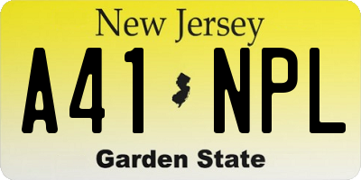 NJ license plate A41NPL